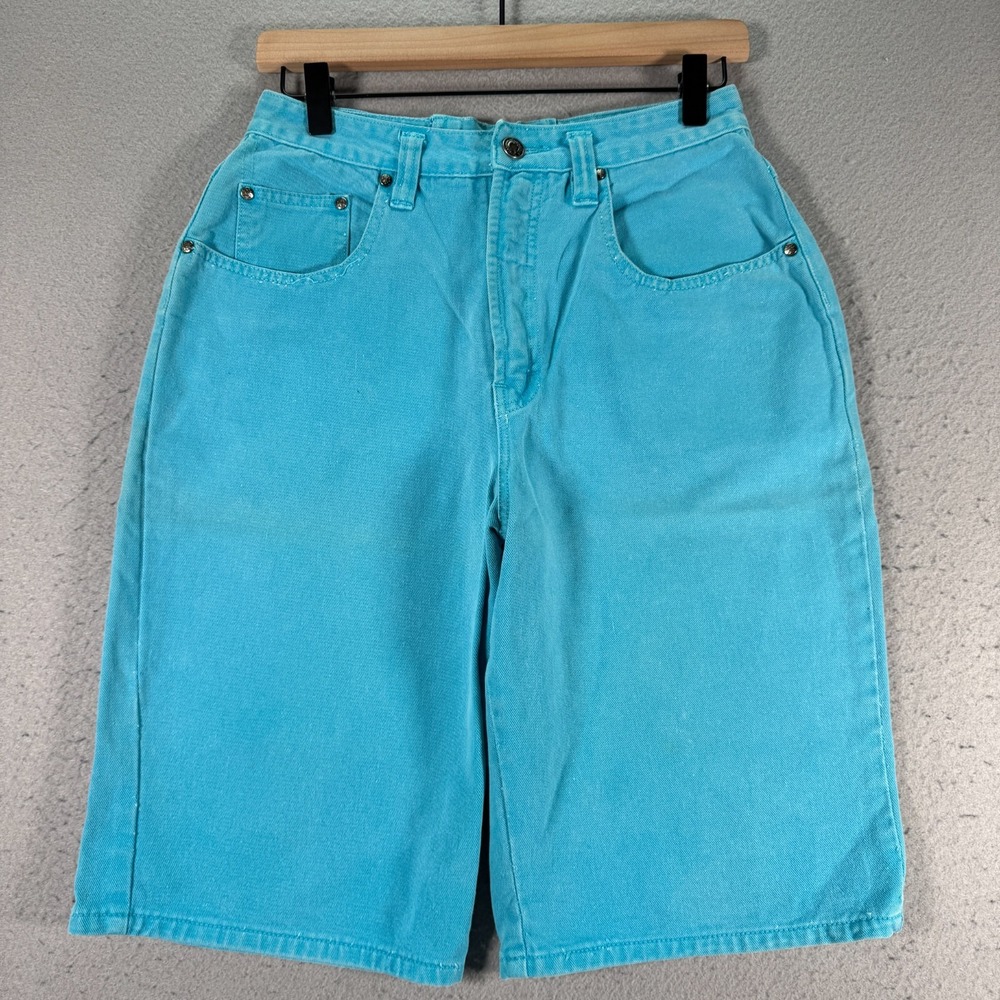 Vintage Unionbay Womens Blue High Rise Bermuda Denim Shorts 9/10 11in Inseam